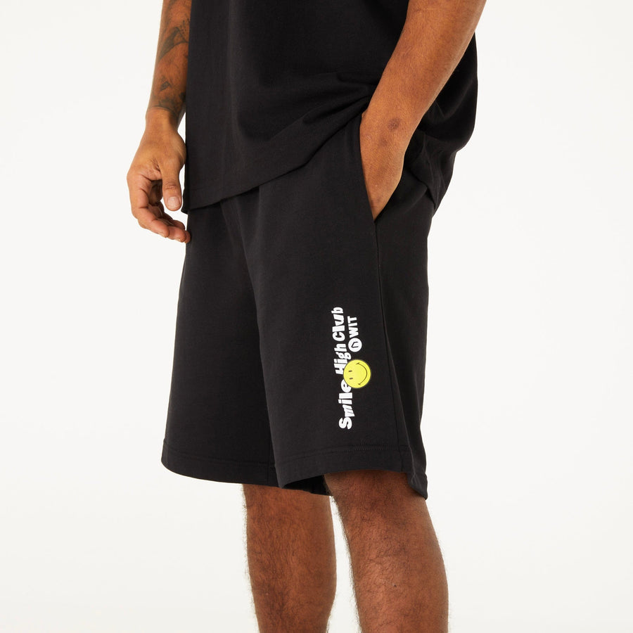 WIT Fitness Shorts WIT & Smiley Originals Smile High Club Jogger Shorts in Black