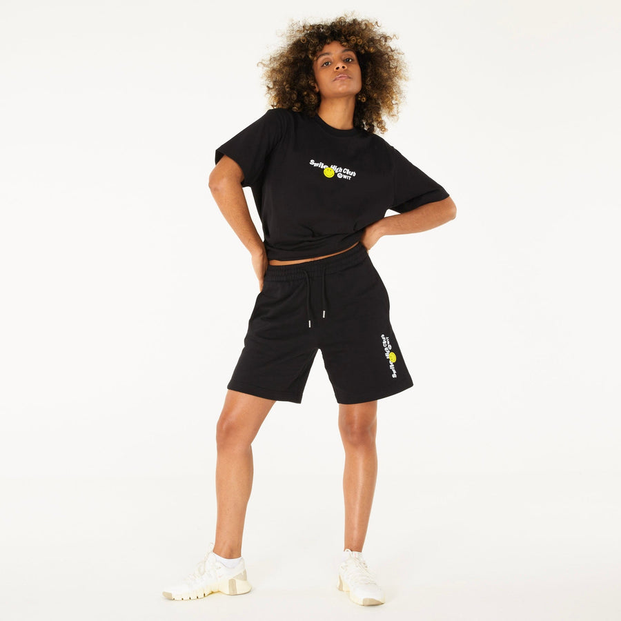 WIT Fitness Shorts WIT & Smiley Originals Smile High Club Jogger Shorts in Black