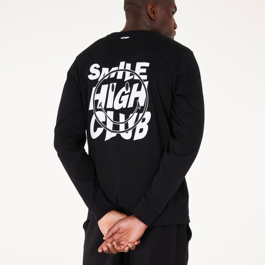 WIT Fitness T-shirts WIT & Smiley Originals Smile High Club L/S Tee in Black