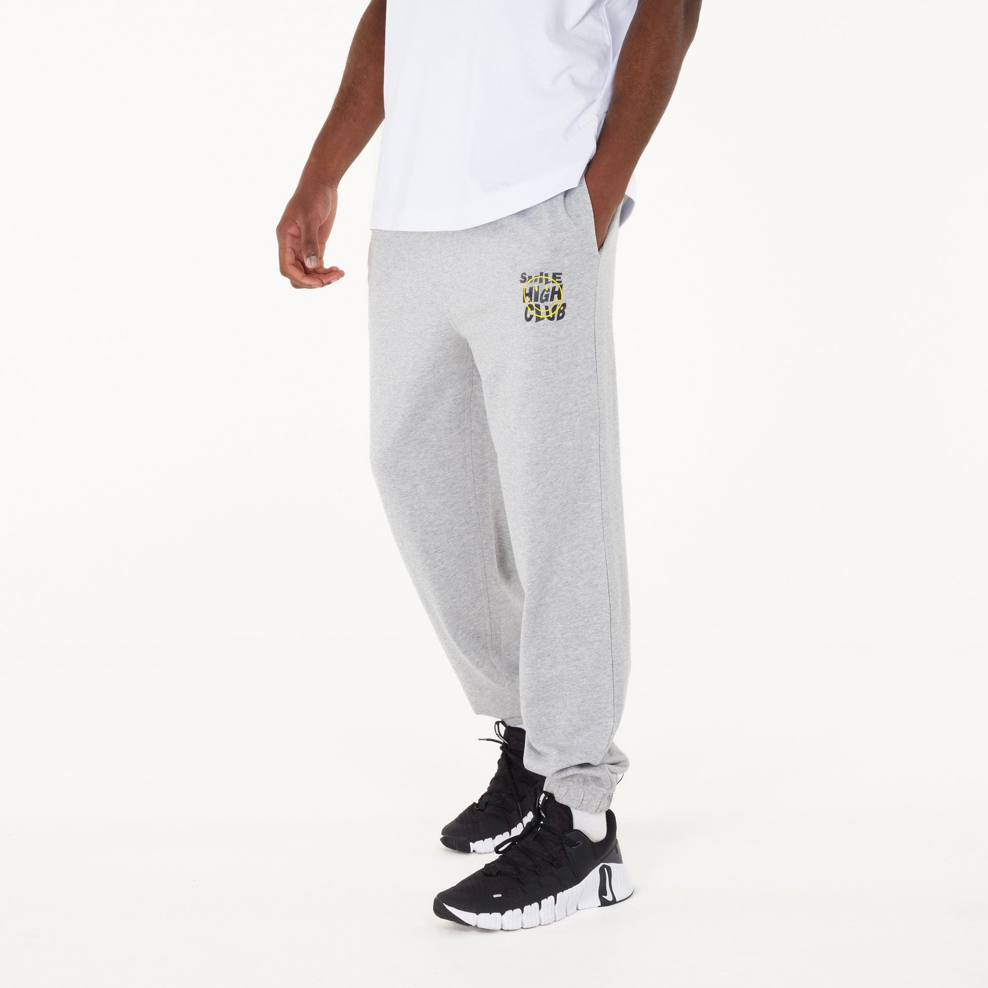 WIT Fitness Joggers WIT & Smiley Originals Smile High Club Joggers in Grey